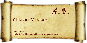 Altman Viktor névjegykártya